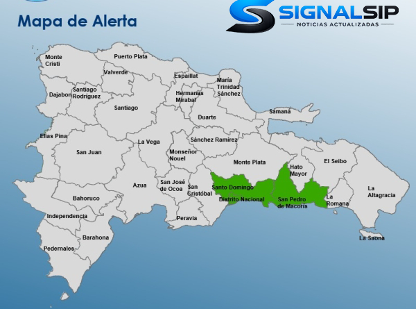 El COE mantiene dos provincias y el Distrito Nacional bajo alerta verde ante el pronóstico de INDOMET